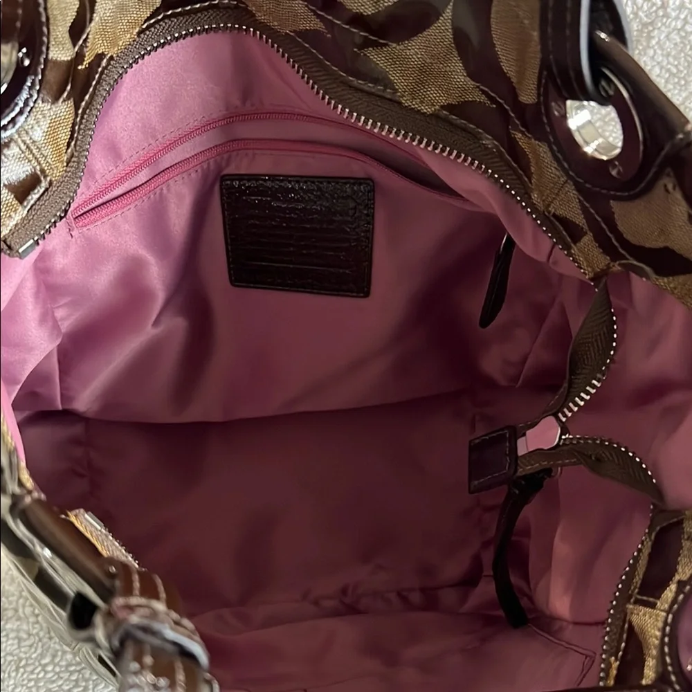 Coach Brown and Gold Shiny Women's Bag